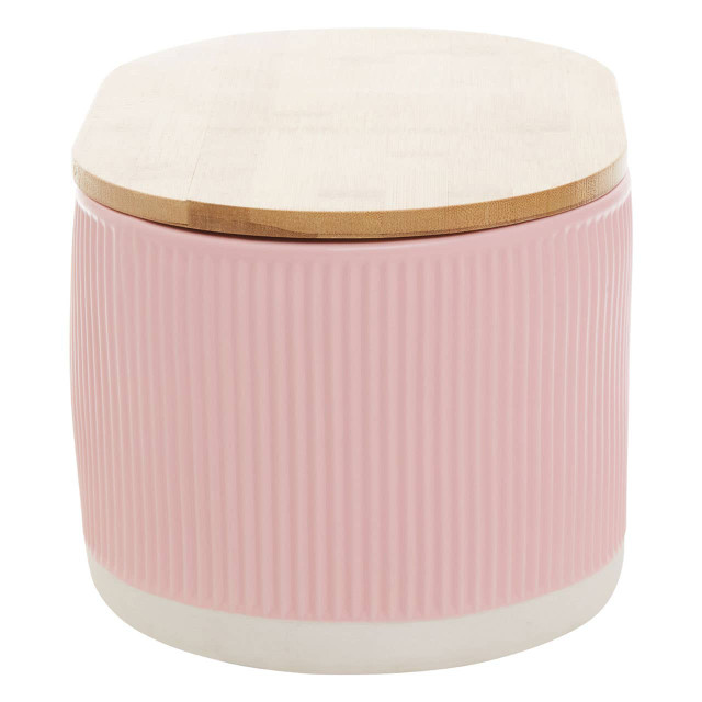 Premier Housewares Geome Pink Bread Bin In Stoneware