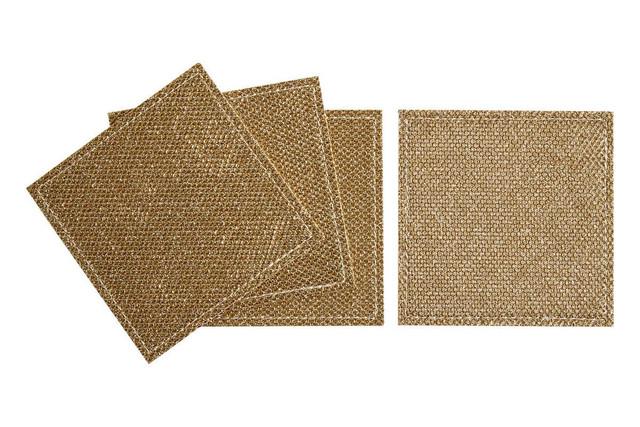 premier housewares Geome Set Of 4 Gold Glitter coasters