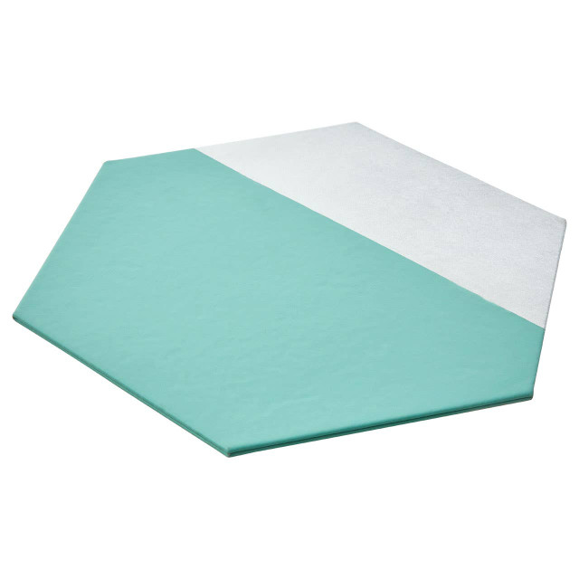 Premier Housewares Geome Set Of 4 Leather Effect Dipped Jade And Silver Hexagon Placements