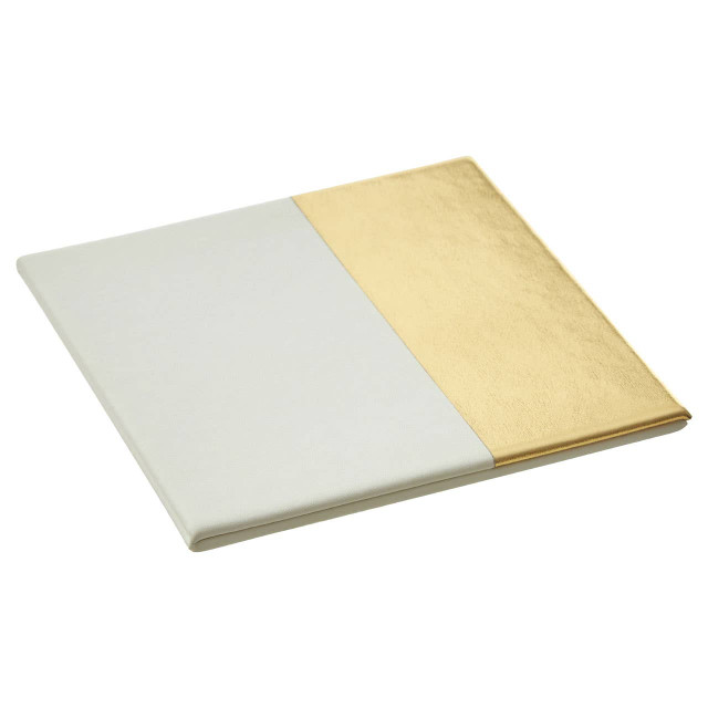 Premier Housewares Geome Set Of 4 Square White And Gold Coasters