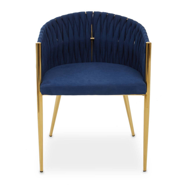 premier housewares Gilden Blue Dining Chair With Woven Back