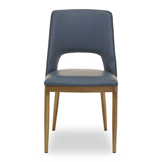 Premier Housewares Gilden Blue Leather Effect Dining Chair