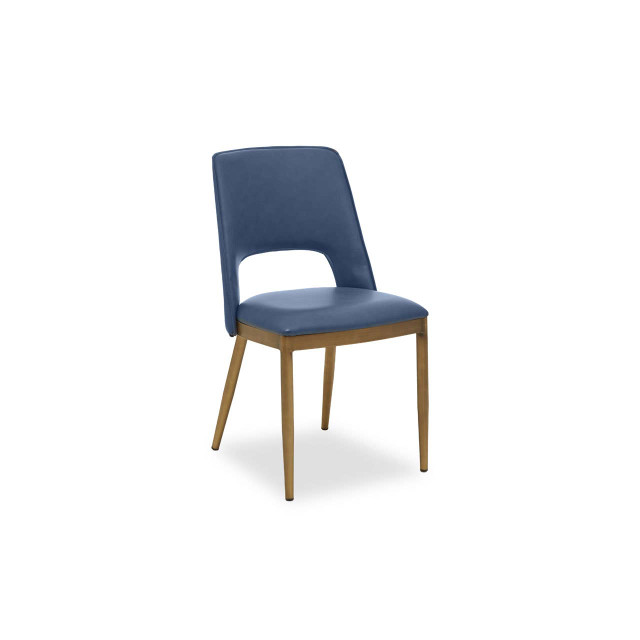 premier housewares Gilden Blue Leather Effect Dining Chair