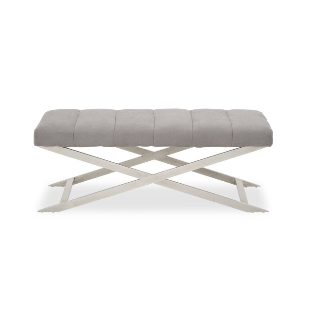 premier housewares Gilden Grey Bench With Cross Base
