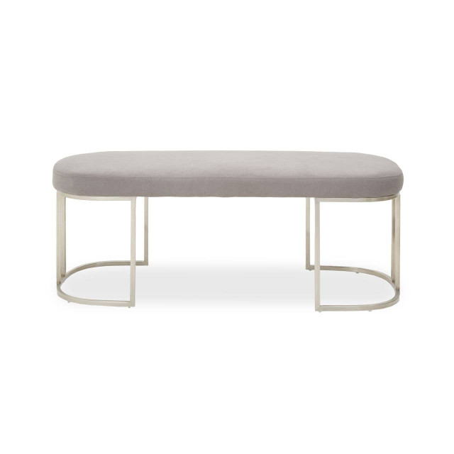 Premier Housewares Gilden Grey Bench With Curved Base