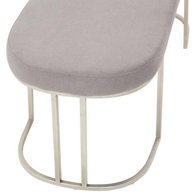 Premier Housewares Gilden Grey Bench With Curved Base