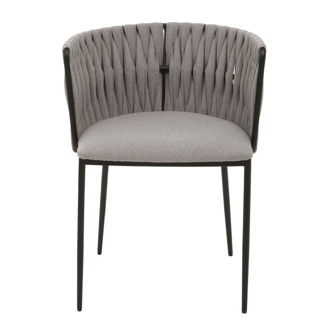 Premier Housewares Gilden Grey Dining Chair With Woven Back