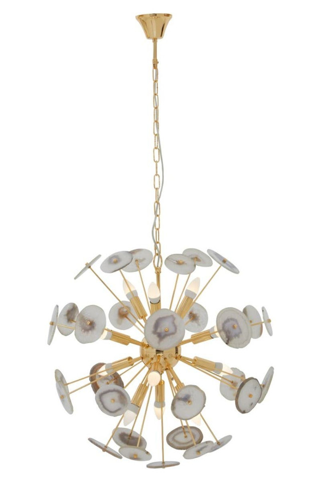 Premier Housewares Glamour Gold And Agate 12 Light Celing Light