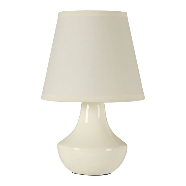 premier housewares Globo Cream Ceramic Table Lamps with EU Plug