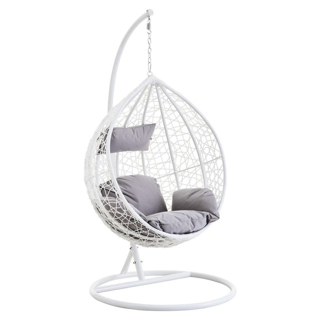 Premier Housewares Goa White Rattan Effect Hanging Chair