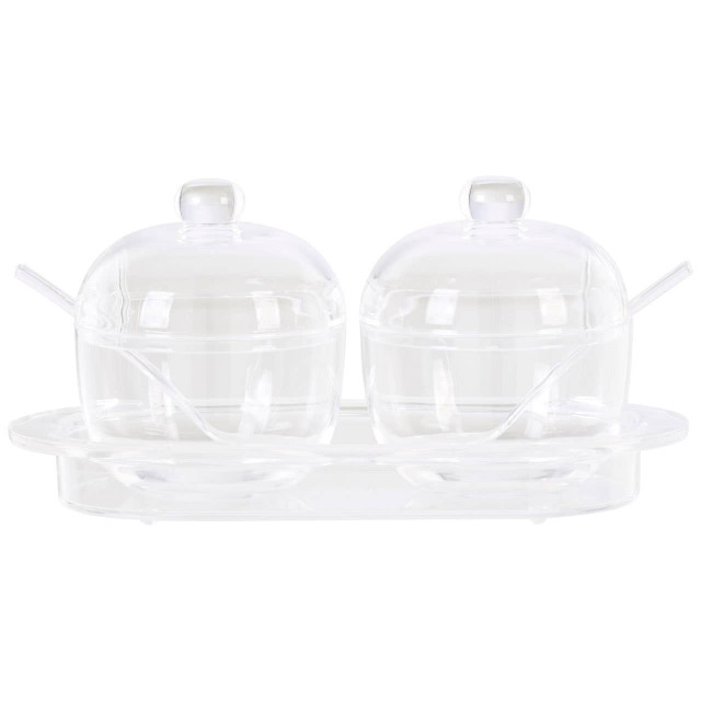 premier housewares Gozo Set Of 2 Condiment Pots withy Tray