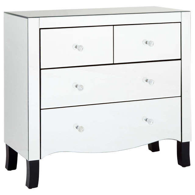 Premier Housewares Graciela Chest Of 4 Drawers With Mirror Frame