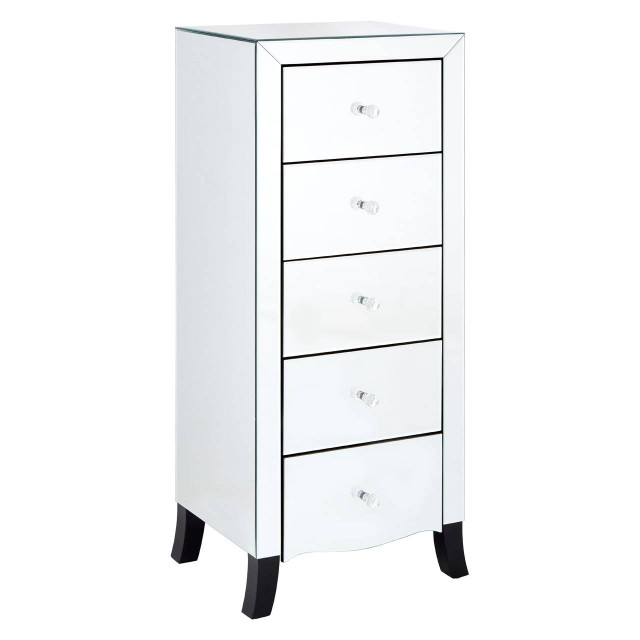 Premier Housewares Graciela Chest Of 5 Drawer With Mirror Frame