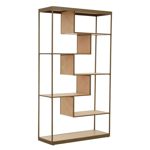 Premier Housewares Grenoble Brushed Brass Multi Tier Shelving Unit