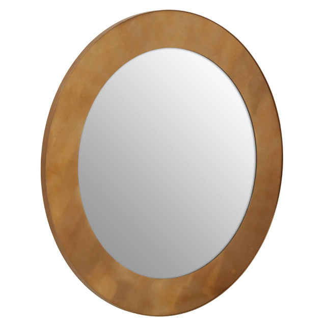 Premier Housewares Grenoble Brushed Gold Round Wall Mirror