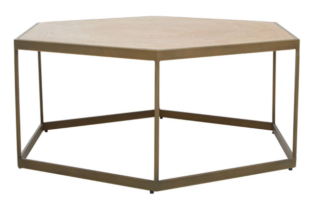 Premier Housewares Grenoble Hexagonal Oak Veneer Coffee Table