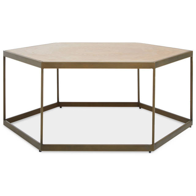 premier housewares Grenoble Hexagonal Oak Veneer Coffee Table
