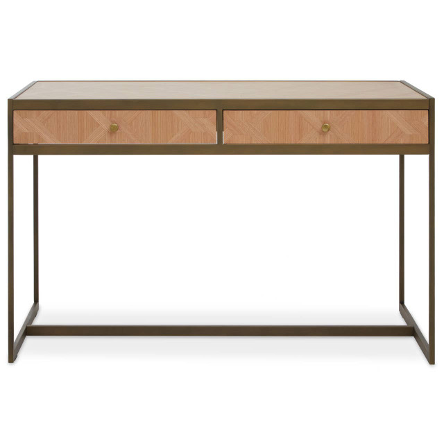 Premier Housewares Grenoble Oak Veneer 2 Drawer Desk