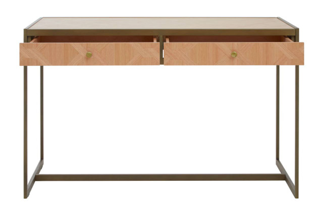 Premier Housewares Grenoble Oak Veneer 2 Drawer Desk