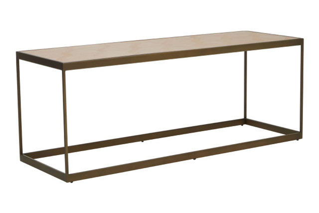 Premier Housewares Grenoble Oak Veneer And Brushed Brass Coffee Table