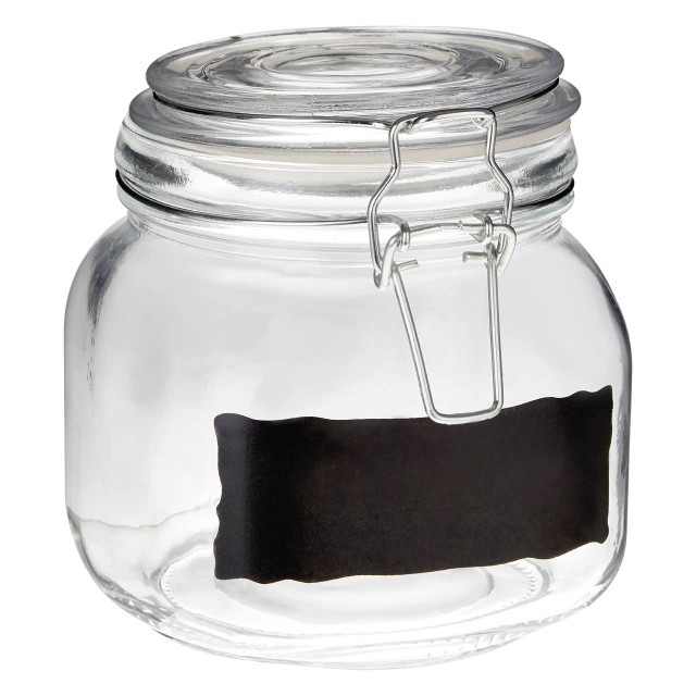 Premier Housewares Grocer 900ml Glass Storage Jar With Clip Top Lid