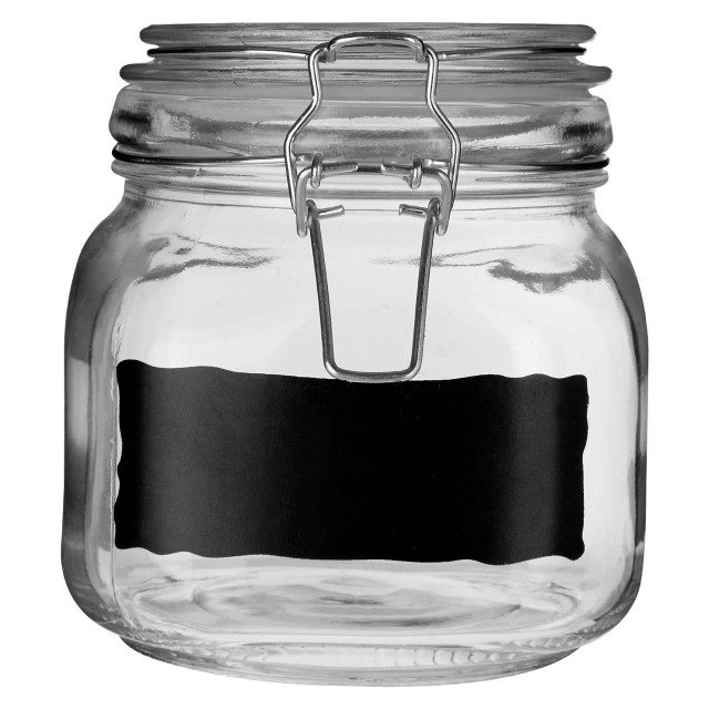premier housewares Grocer 900ml Glass Storage Jar with Clip Top Lid