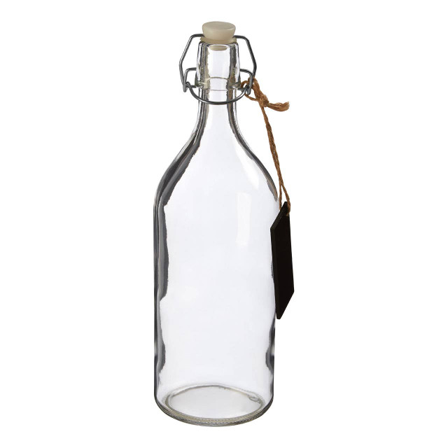 premier housewares Grocer Glass Bottle With Chalkboard Tag 1000ml