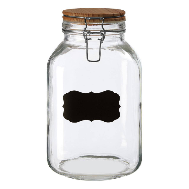 Premier Housewares Grocer Glass Storage Jar With Wooden Lid 3000ml