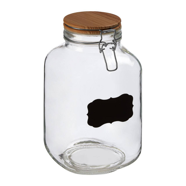 Premier Housewares Grocer Glass Storage Jar With Wooden Lid 3000ml