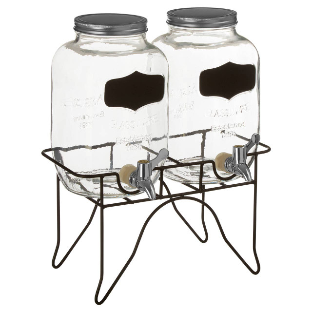 Premier Housewares Grocer Set Of 2 Drink Dispensers With Stand