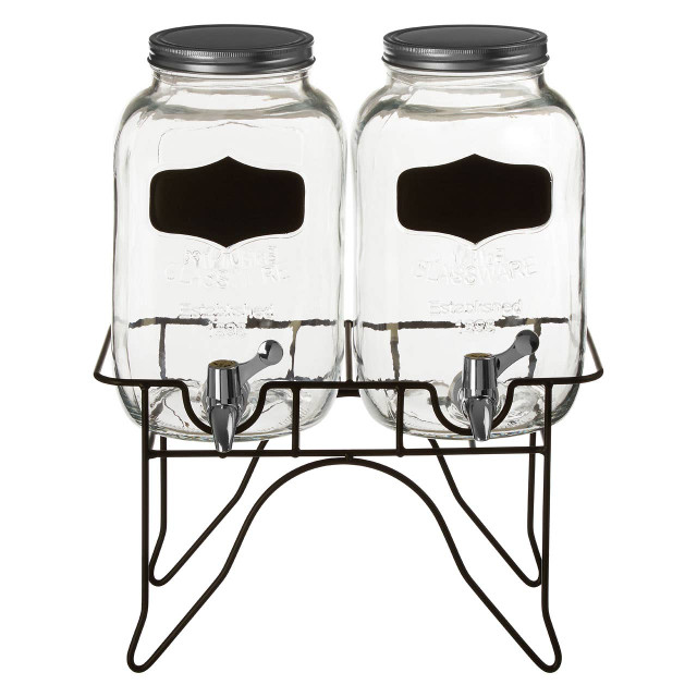 premier housewares Grocer Set of 2 Drink Dispensers with Stand