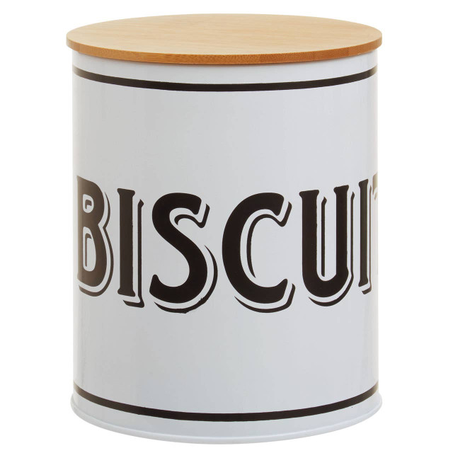 premier housewares Grocer White Metal Biscuit Canister