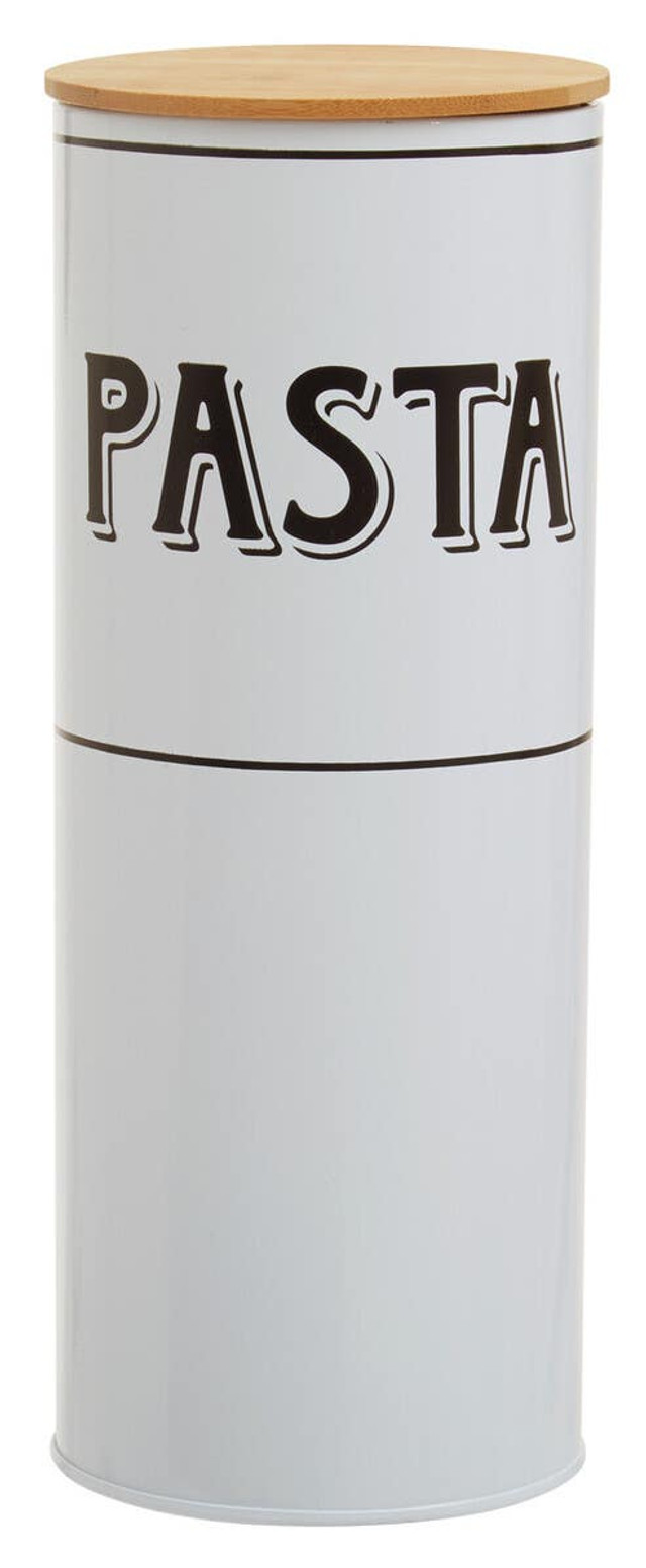 Premier Housewares Grocer White Metal Pasta Canister