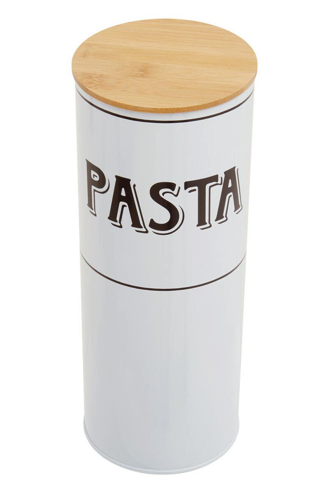 premier housewares Grocer White Metal Pasta Canister