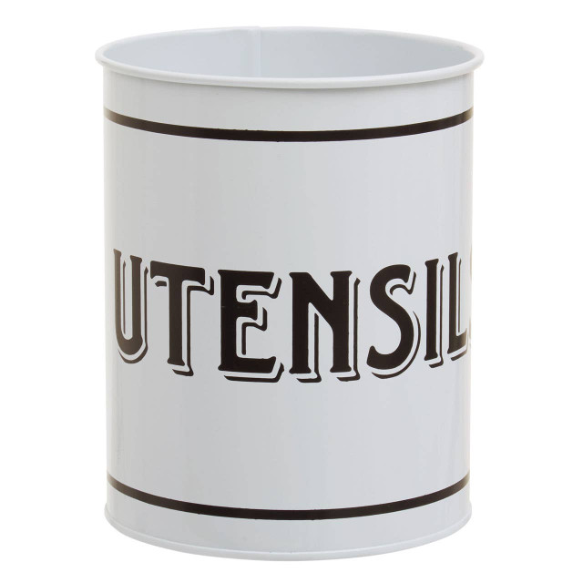 Premier Housewares Grocer White Metal Utensil Holder