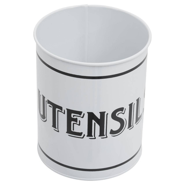 Premier Housewares Grocer White Metal Utensil Holder