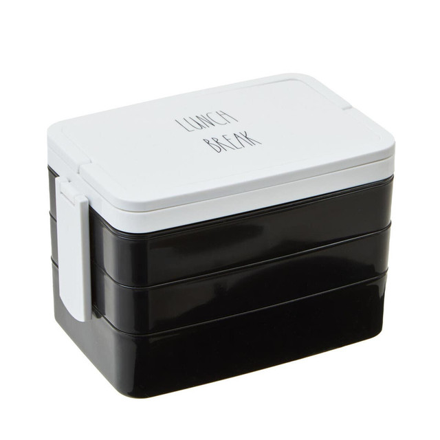 premier housewares Grub Tub Black Lunch Box With Cutlery