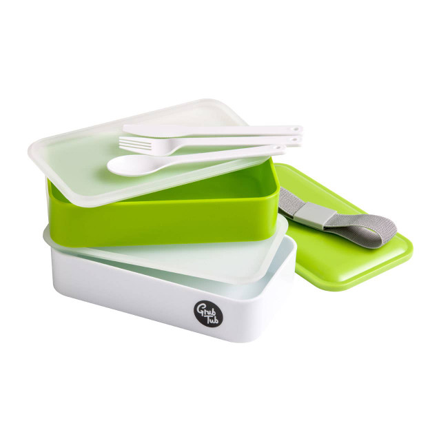 Premier Housewares Grub Tub Green And White Stackable Lunch Box