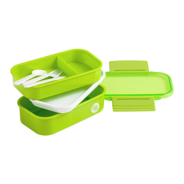 Premier Housewares Grub Tub Green Lunch Box With Cutlery