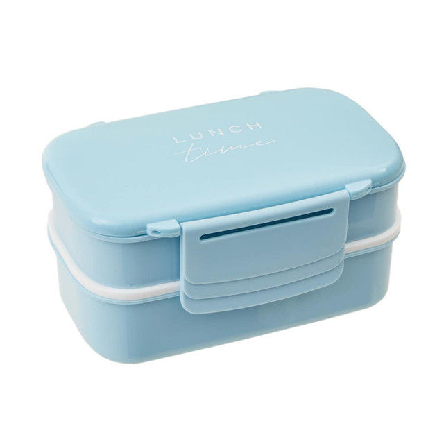 premier housewares Grub Tub Light Blue Lunch Box With Cutlery