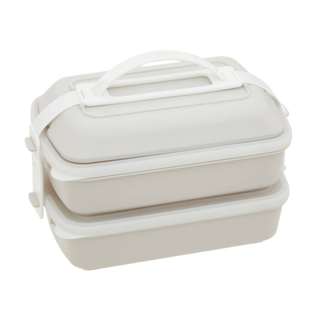 Premier Housewares Grub Tub Warm Grey And White Lunch Box