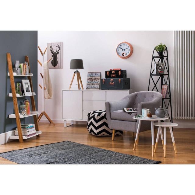 Premier Housewares Hadson Tripod Grey Shade Table Lamp With EU Plug