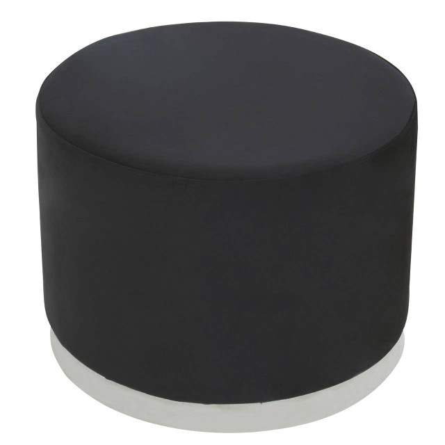 Premier Housewares Hagen Black And Silver Round Stool