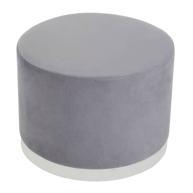 Premier Housewares Hagen Grey And Silver Round Stool