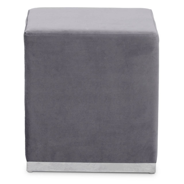 premier housewares Hagen Grey And Silver Square Stool