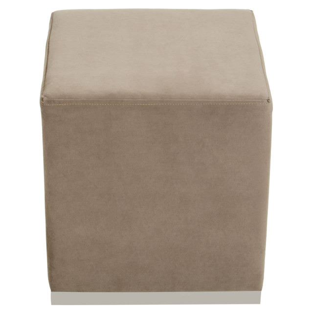 Premier Housewares Hagen Mink And Silver Square Stool