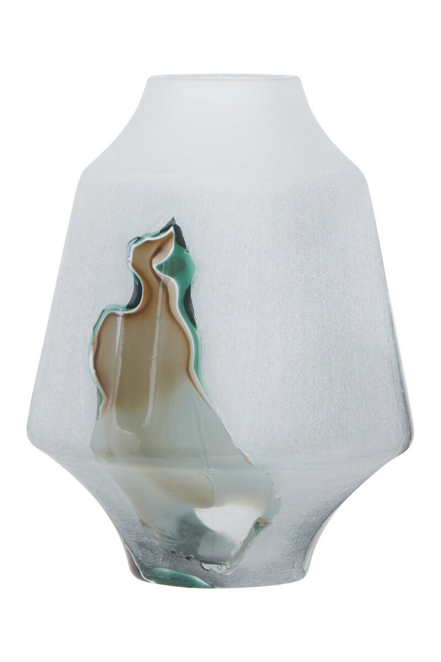 Premier Housewares Hakan Glass Vase With Marbled Design