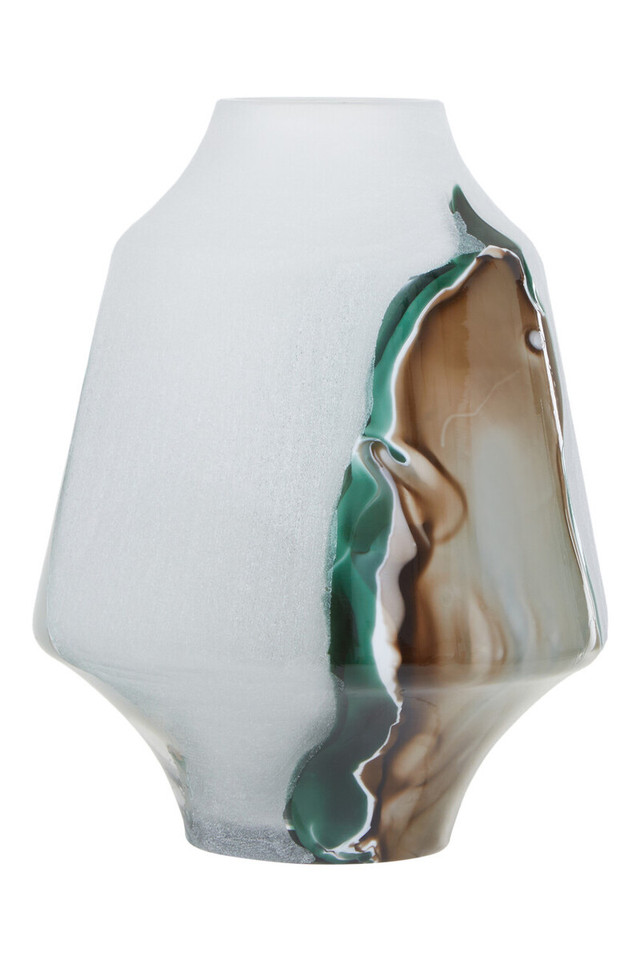 premier housewares Hakan Glass Vase with Marbled Design