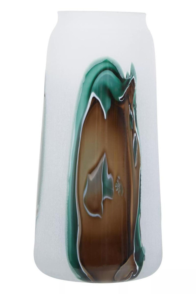 Premier Housewares Hakan Tall Glass Vase With Marbled Design