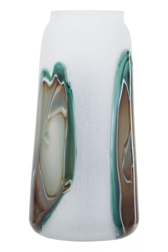 Premier Housewares Hakan Tall Glass Vase With Marbled Design